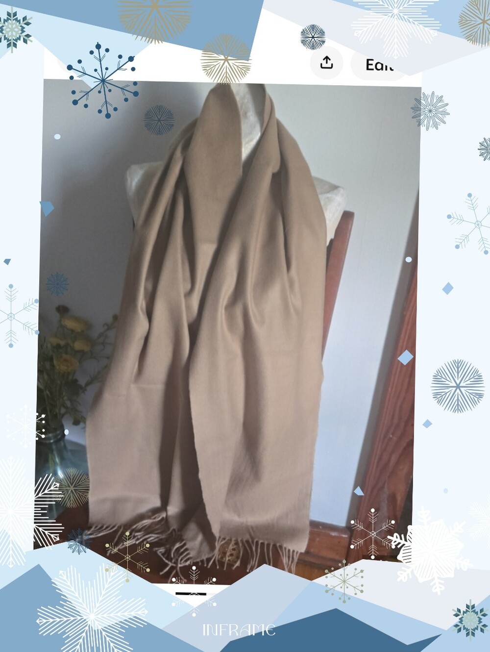 100 Percent Cashmere Dark Camel Scarf